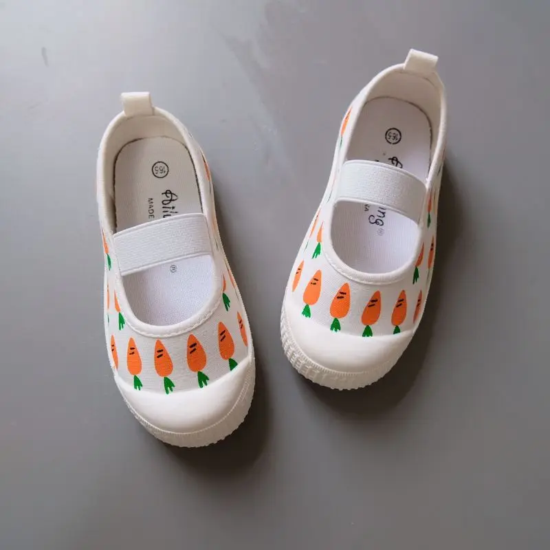 Child Canvas Shoe 2026 Season New Simple Girl Sweet Soft Sole Single Shoe Casual Girls Anti Slip Student Versatile Walking Shoes