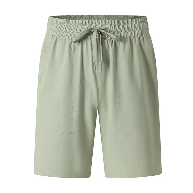 Men's summer lightweight, quick-drying, breathable solid-color outdoor running, training, fitness five-pocket sports shorts