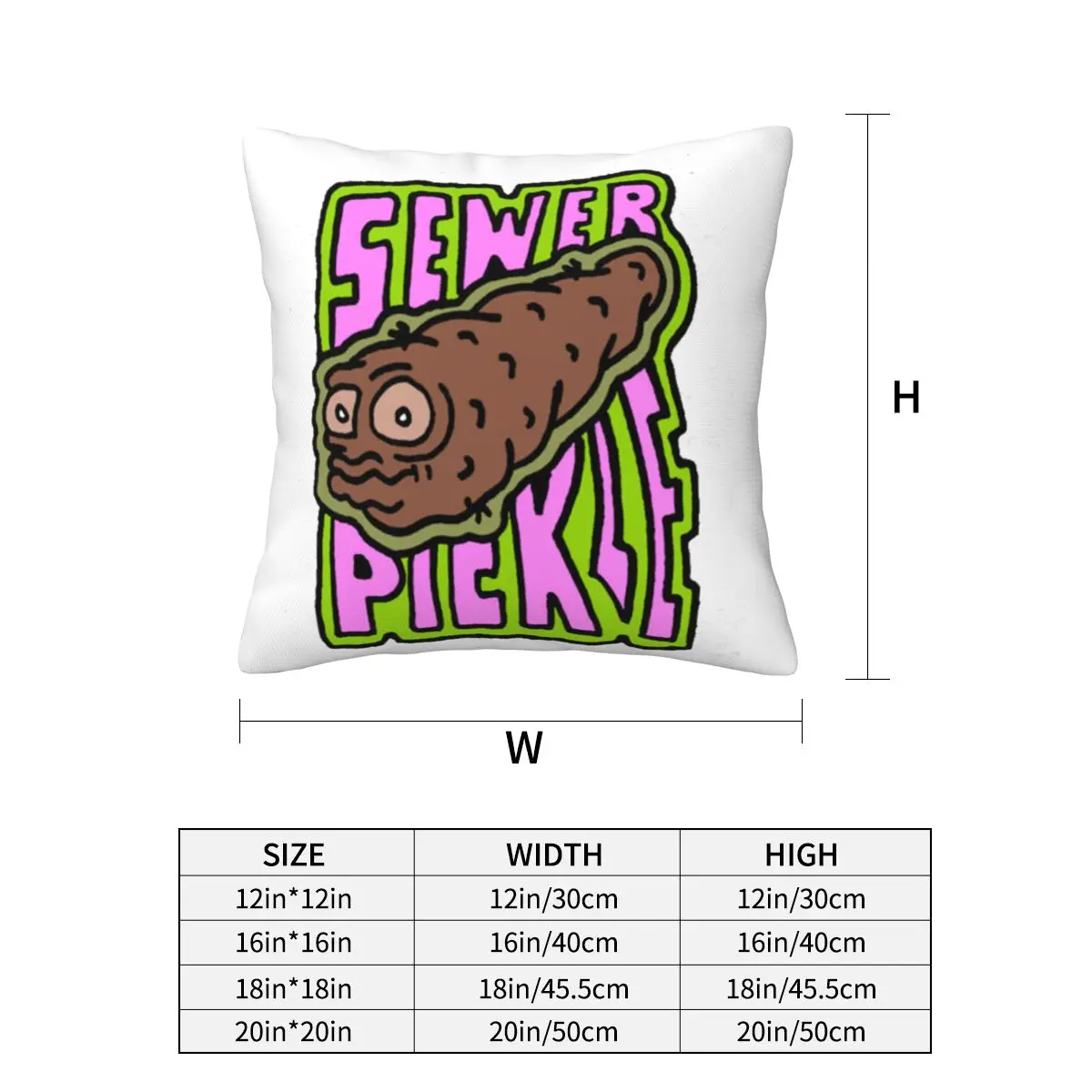 Sewer Pickle Square Pillowcase Pillow Cover Cushion Decor Comfort Throw Pillow for Home Car
