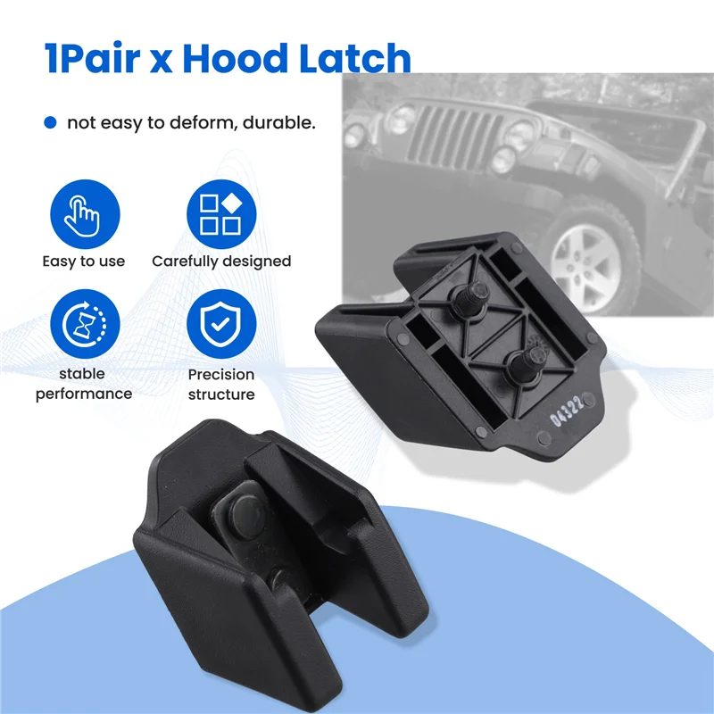 

Защелка капота Замок капота Защелки капота Защелка для Jeep Wrangler TJ 1997-2006 55395652AC