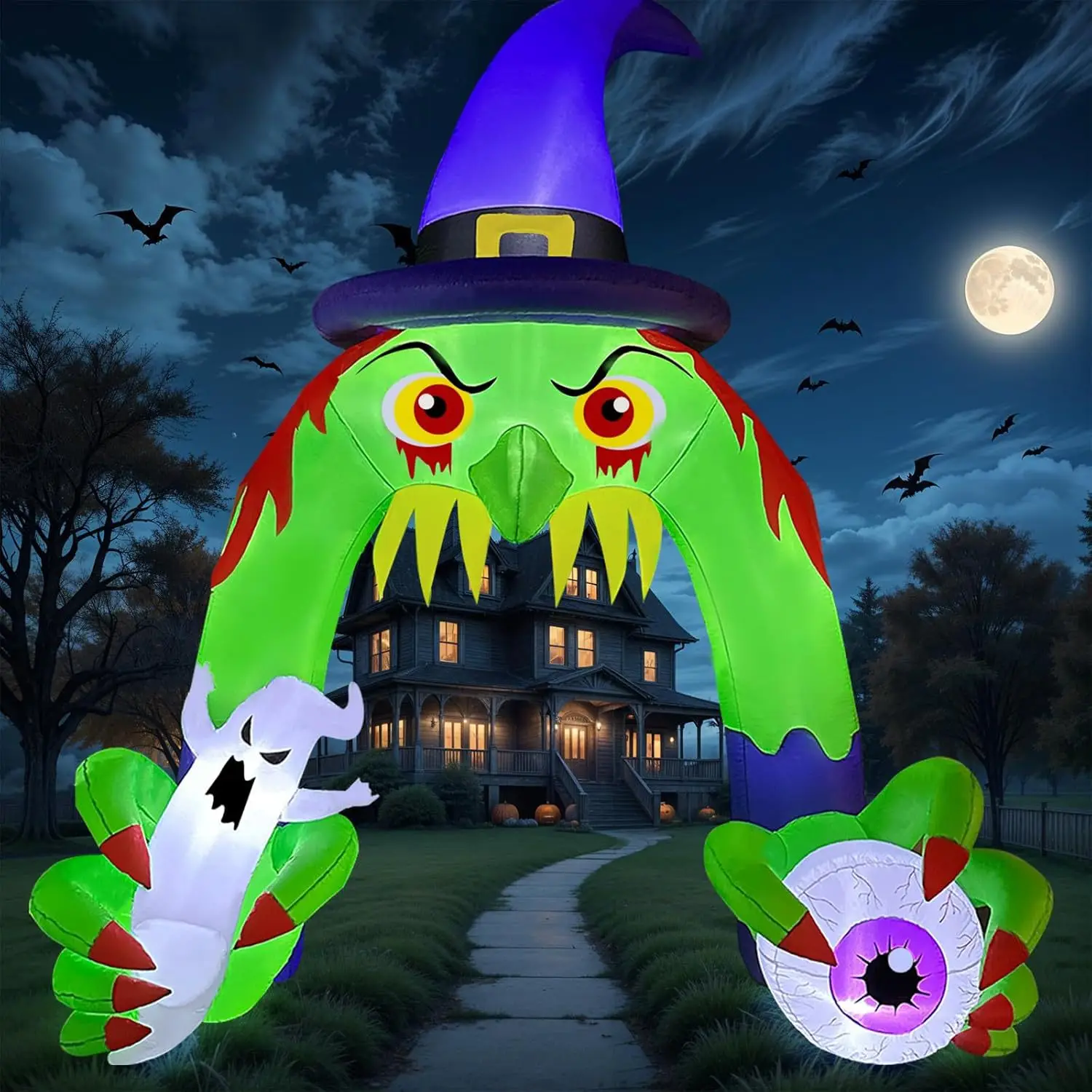 국경을 넘는 새로운 할로윈 풍선 아치 에어 몰드 할로윈 파티 장식 용품 마당 장소 배치 소품