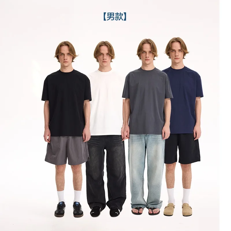 Premium T-shirts Ice Cool Feel Pima Cotton & Sorona Basics Tops Youth Man Business Breathable Quality