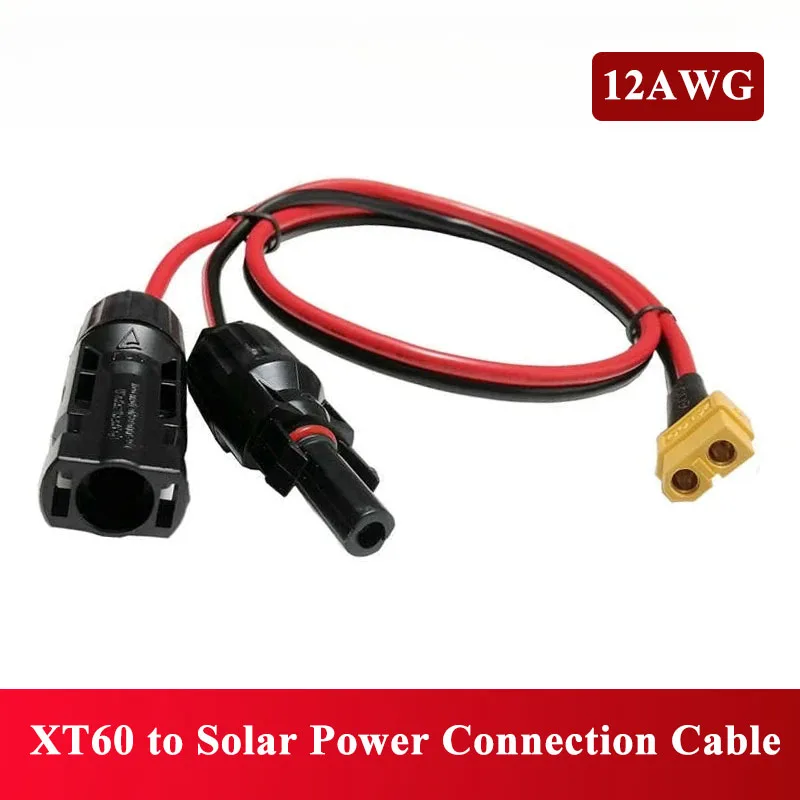 

Outdoor XT60 Male/Female to Solar Power Connector Cable 12AWG Pure Copper Wire Power Connection Line for Solar Panels 0.5-5M