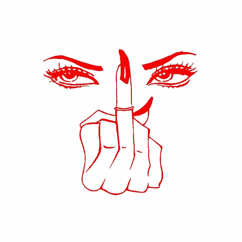 Car Sticker PVC Eyes Girl Vinyl Decor Woman Middle Finger Stickers Decoration Cute, Custom Sunscreen and Waterproof Products Car