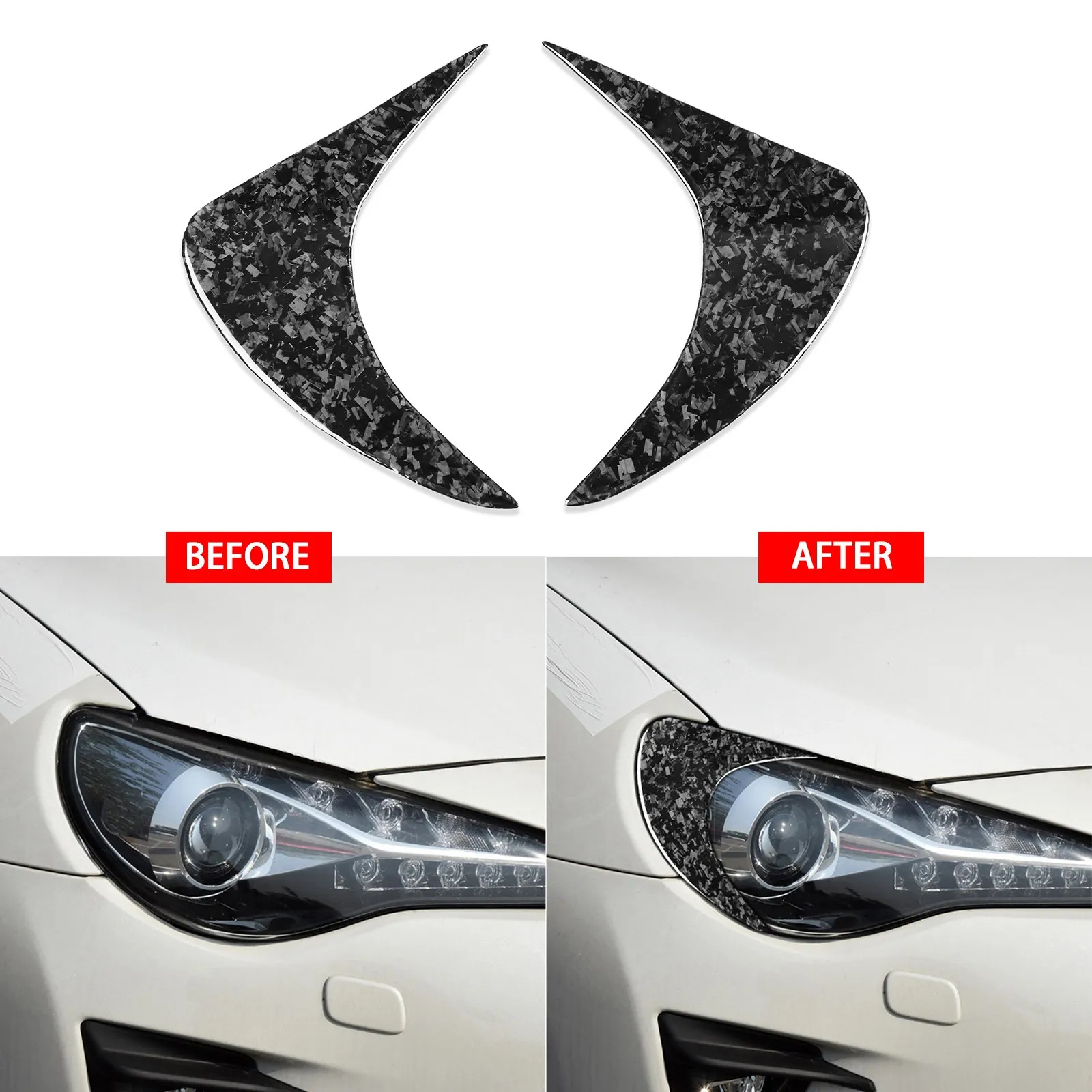 

Front Headlight Eyebrow Eyelid Forged Carbon Fiber For Toyota GT86 Subaru BRZ