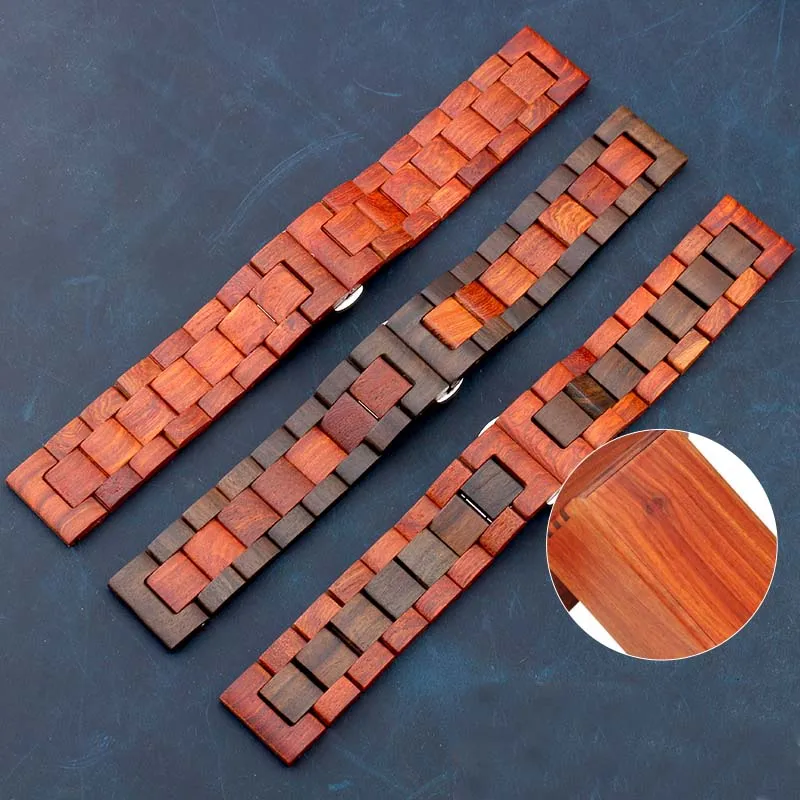 20 22mm Wooden Watchband for Huawei Watch GT 2e pro Strap Wood Bracelet for Samsung galaxy watch gear S2/S3 3 41 42mm 4 40/44mm