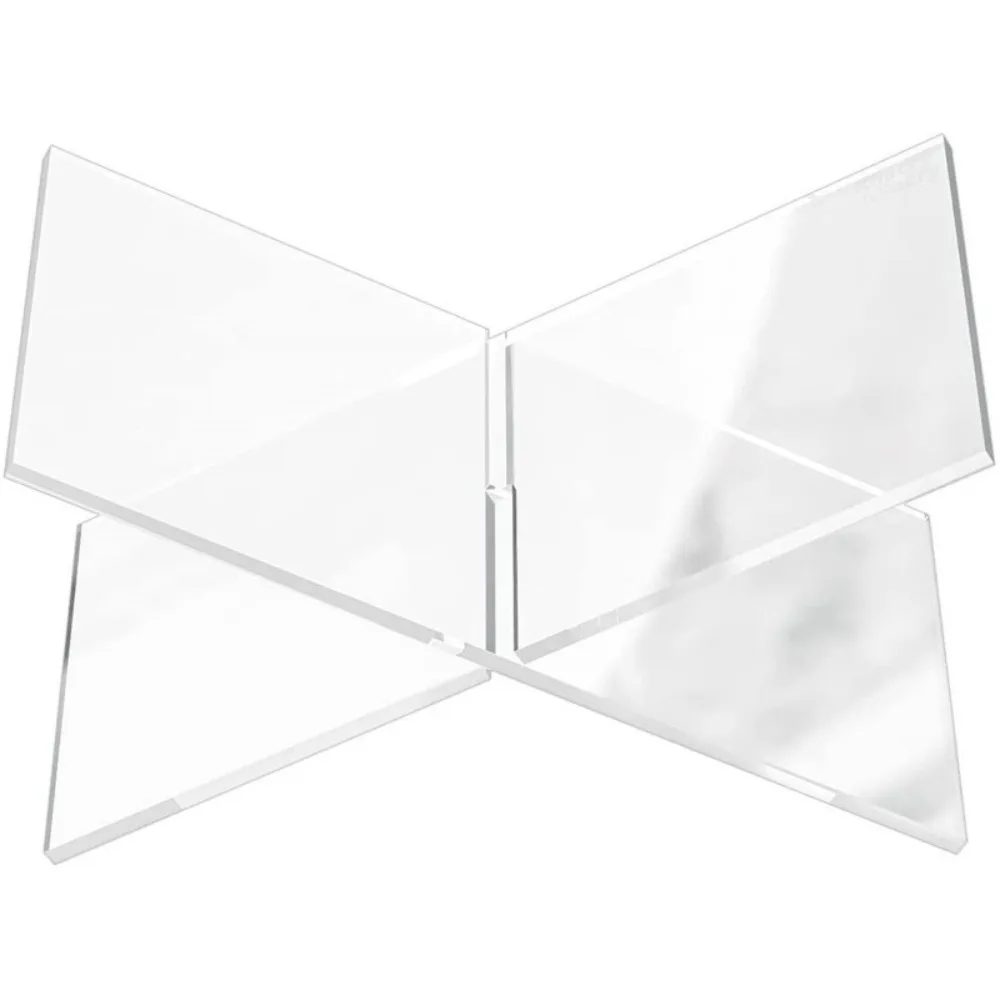 Portable Acrylic Book Display Stand Transparent/Black X Shape Recipe Stand DIY Open Book Holder Desktop