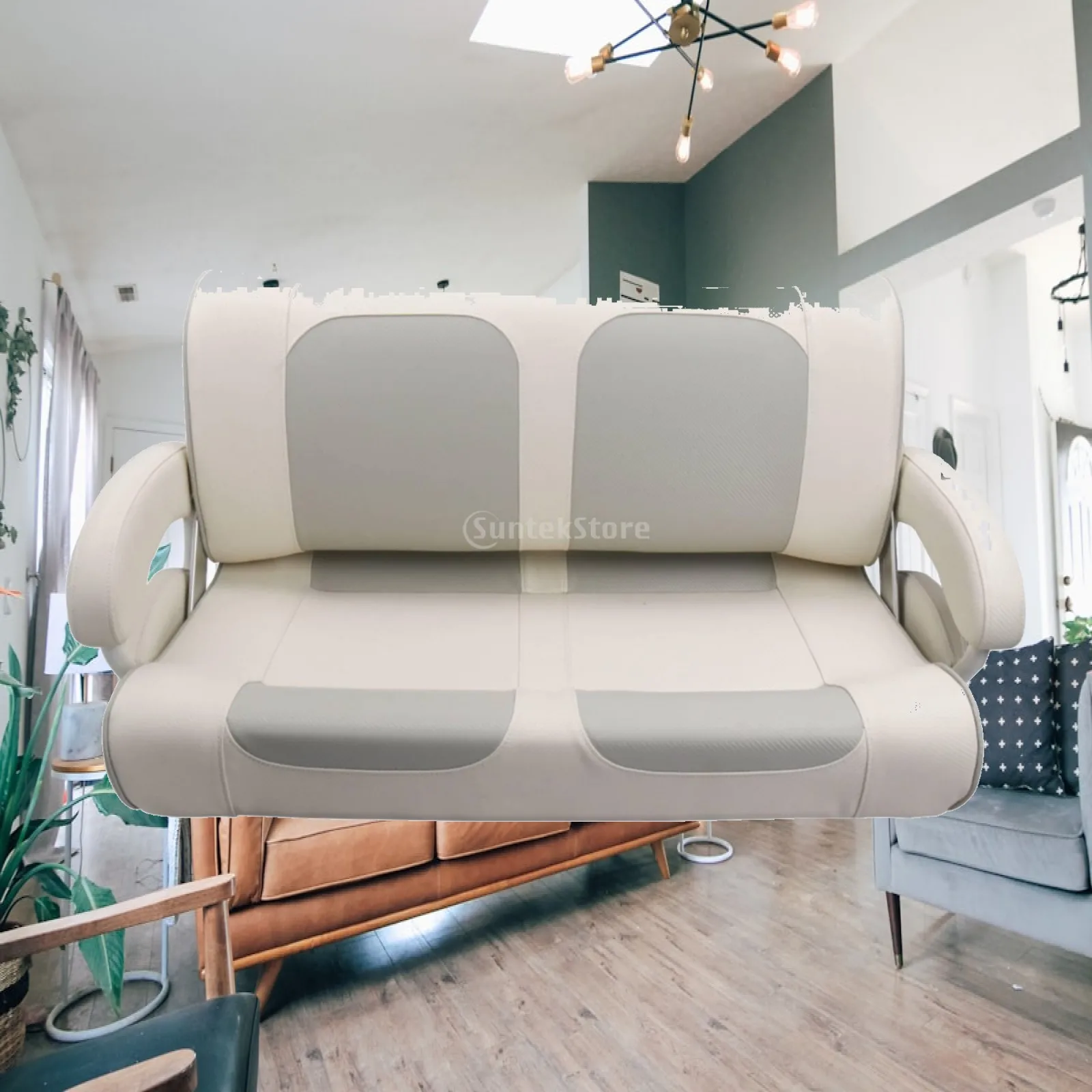 Marine Sofa Water-Resistant Double Boat Seat Double Seat Padded Boat Bench Comfy for Yacht Owners, Boats, Yachts