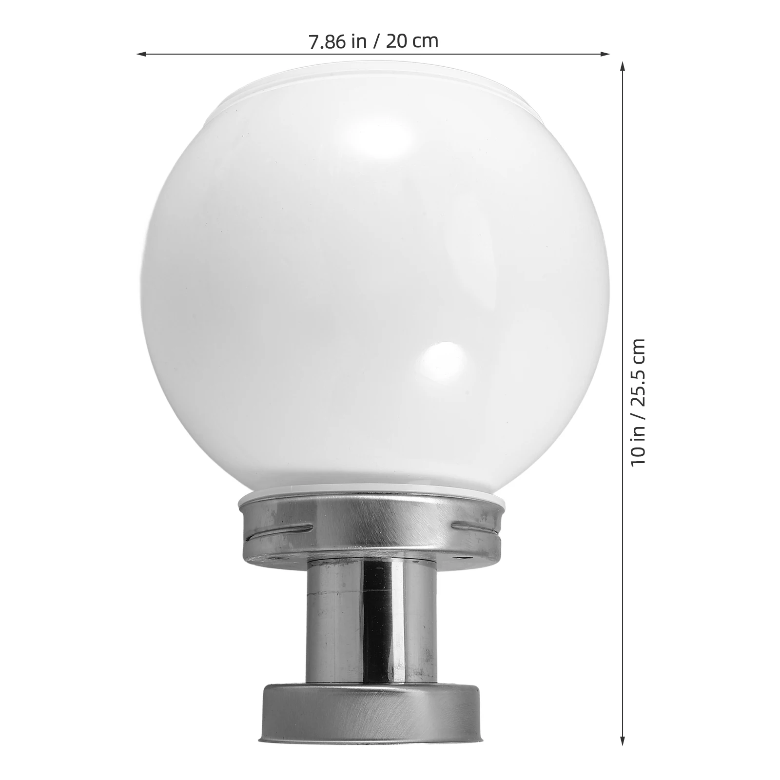 

Solar Post Lamp White Wall Pillar Round Lights for Outdoor Pillars Silver Base Solar Powered High Brightness Garden Light
