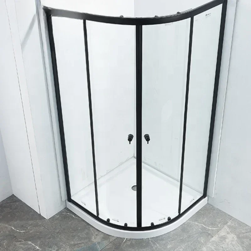 Modern design curved bathroom glass shower door aluminum sliding shower room