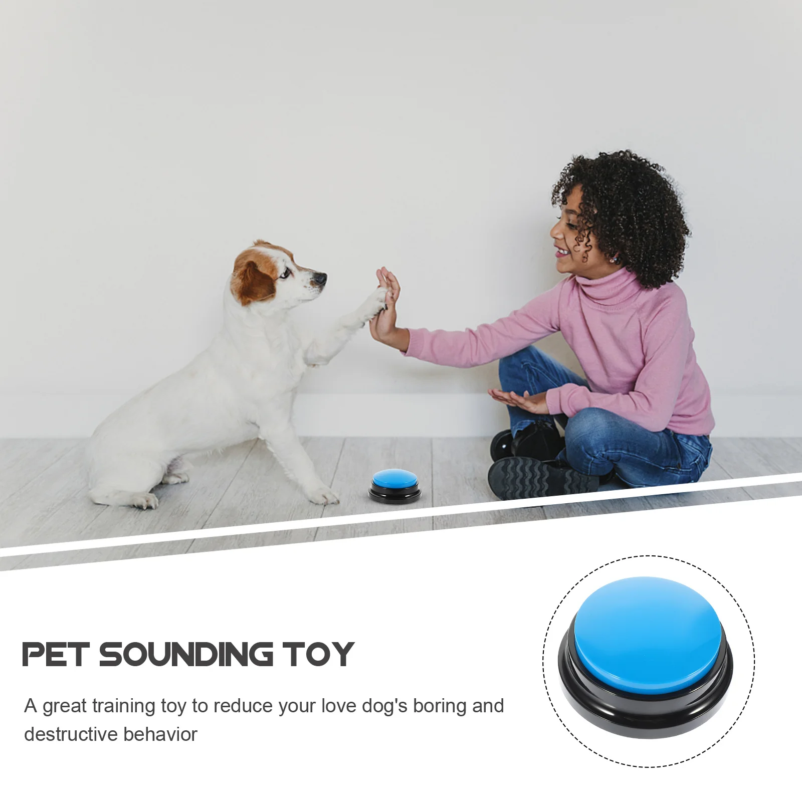

Sound Box Interactive Dog Training Durable Plastic Recording Button For Smart Pet Engagement Barking Control Device Puppy