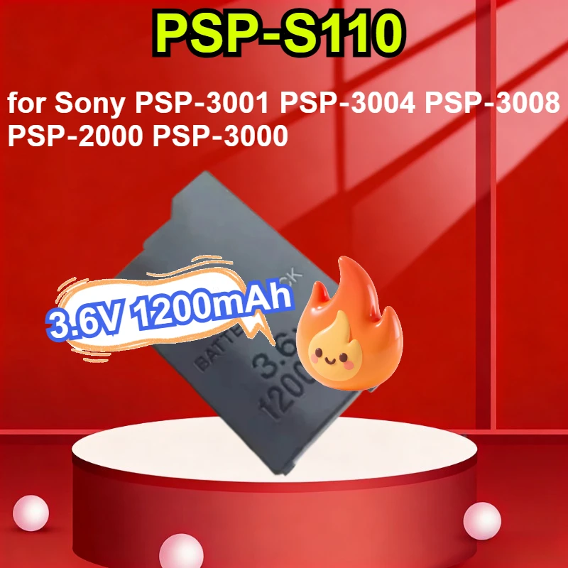 

PSP‑S110 3.6V 1200mAh for Sony PSP‑3001 PSP‑3004 PSP‑3008 PSP‑2000 PSP‑3000 Game Console Battery