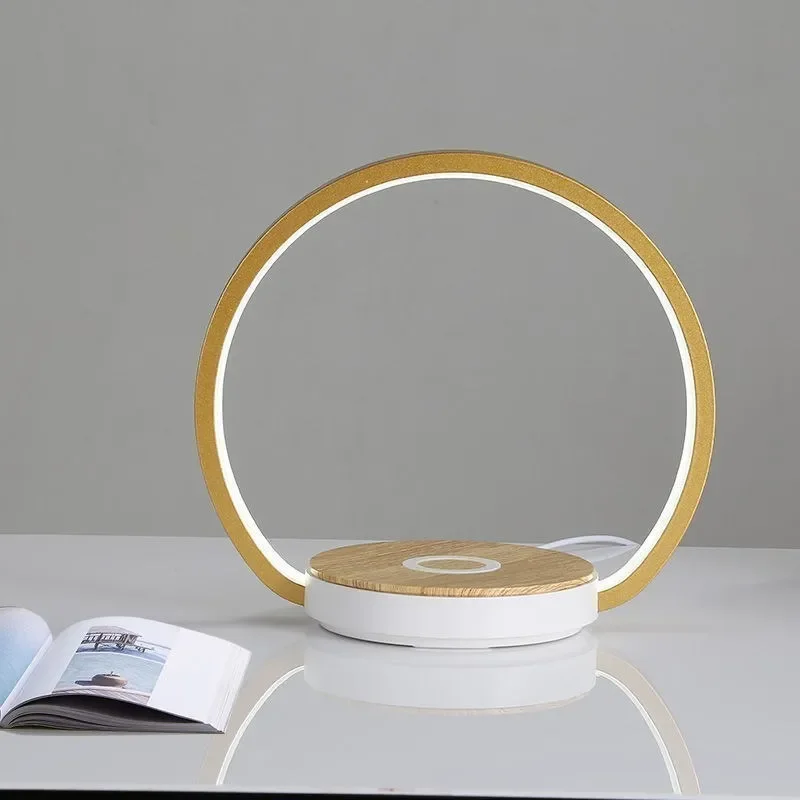 Imagem -05 - Carregamento sem Fio Candeeiros de Mesa para Quarto Luz de Leitura Bedside Study Eye Proteja Ouro Branco Quadro Touch Escurecimento Iluminação Lustre