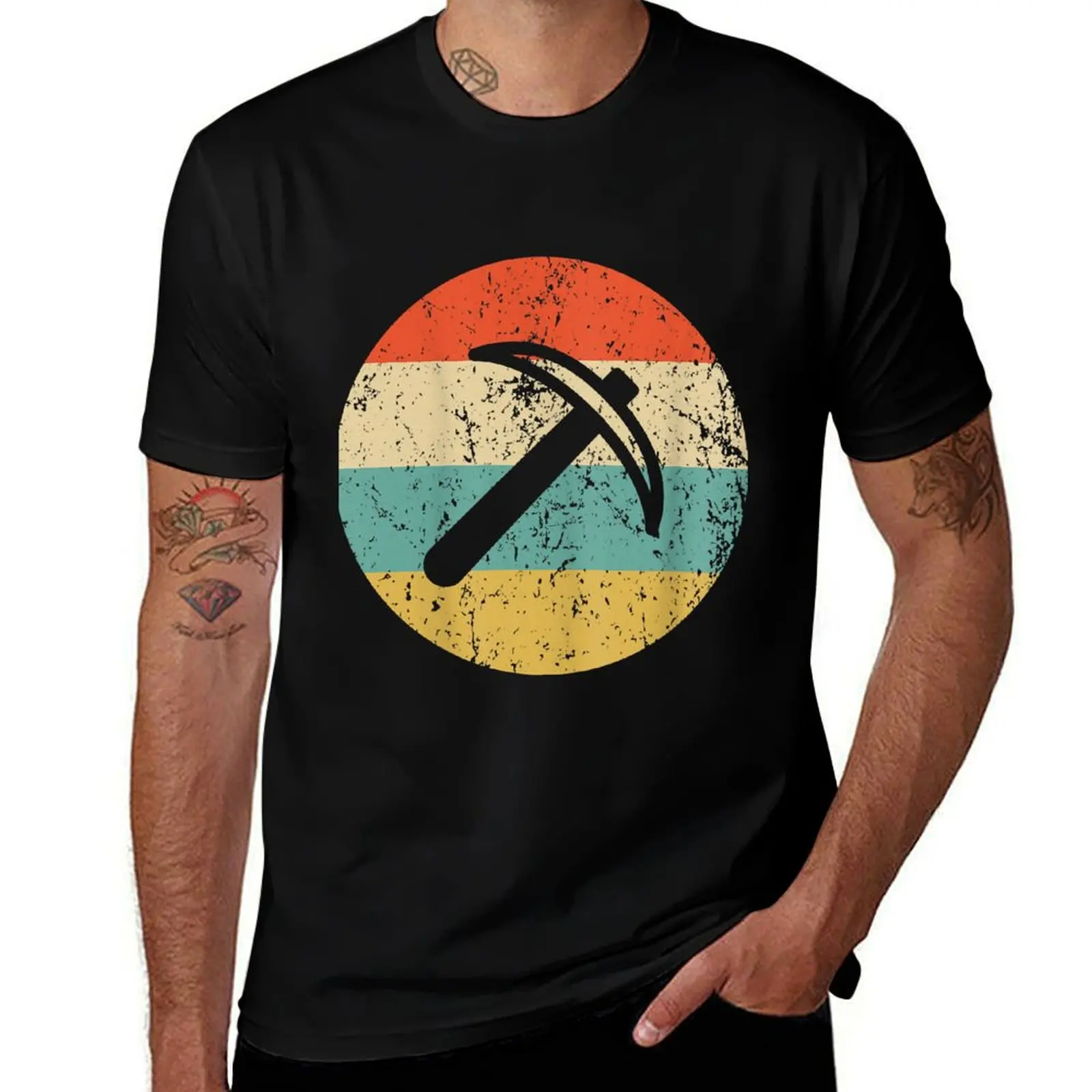 Geologist Miner Vintage Retro Pick Axes T-Shirt Independence Day Short Sleeve T-Shirt