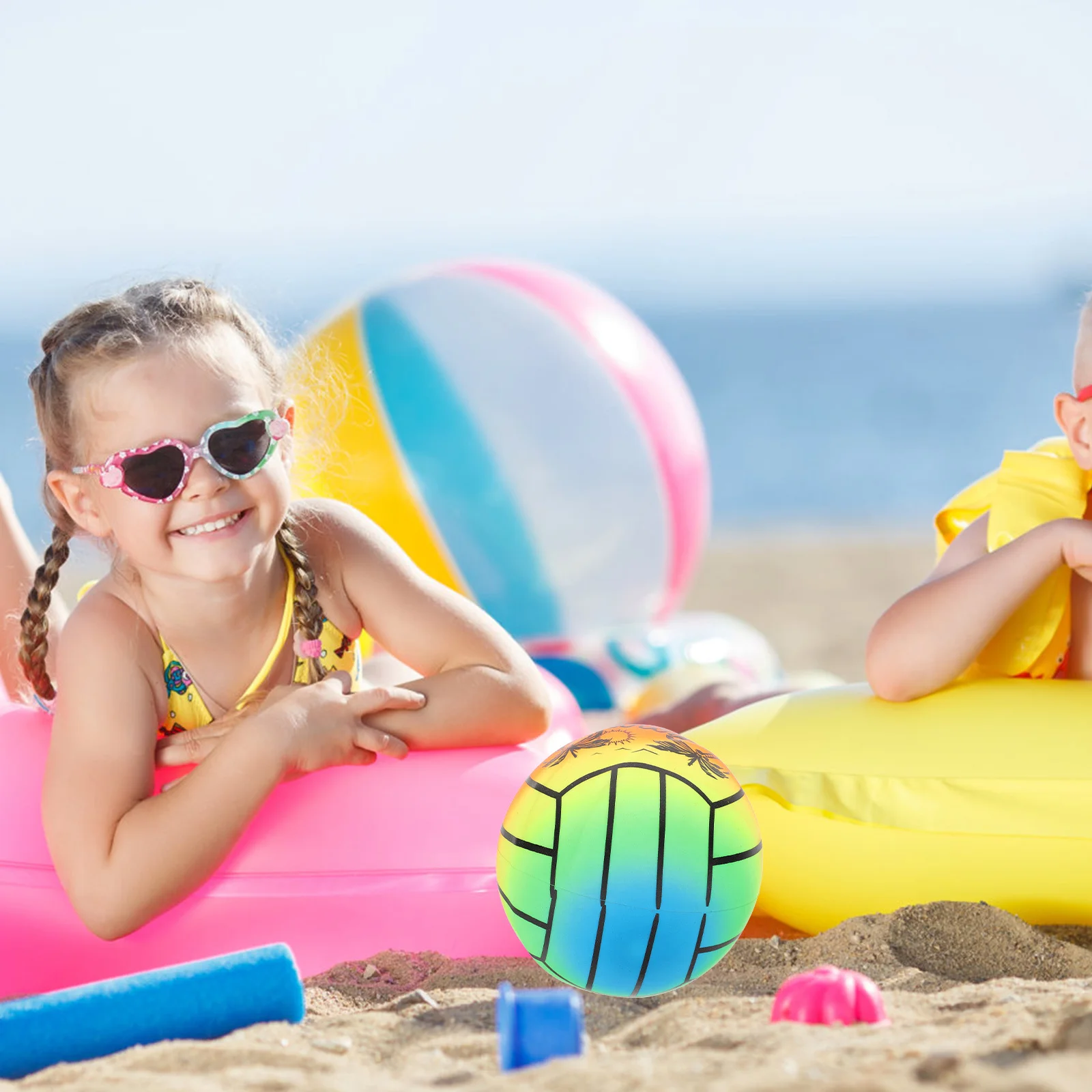 Grand ballon de plage gonflable de volley-Ball arc-en-ciel, pour Sports d'intérieur et d'extérieur, jeu de fête à la piscine, jouet d'activité pour enfants et adolescents
