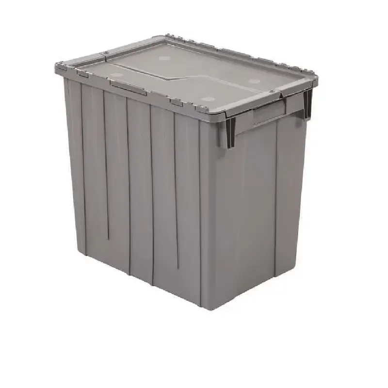 

Attached Lid Container, 16.45 gal, 21 3/4 in L, 15 1/4 in W, 17 1/8 in H, Gray