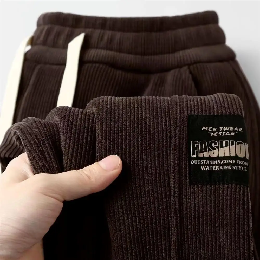 

Corduroy Sweatpants Men's Autumn Winter New Elastic Waist Dirt Resistant Wear Resistant Sports Casual Trousers for Working