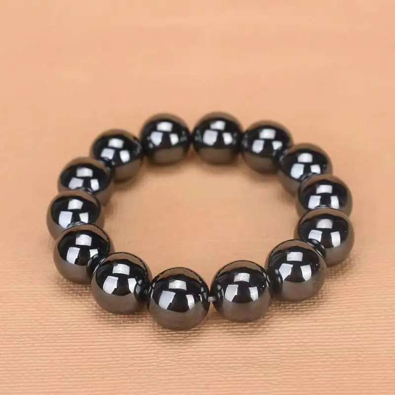 Natural Stone Terahertz Bead Bracelet Men Women Magnet Bracelets Semiprecious String Beads Jewelry Birthday Gift Good For Health