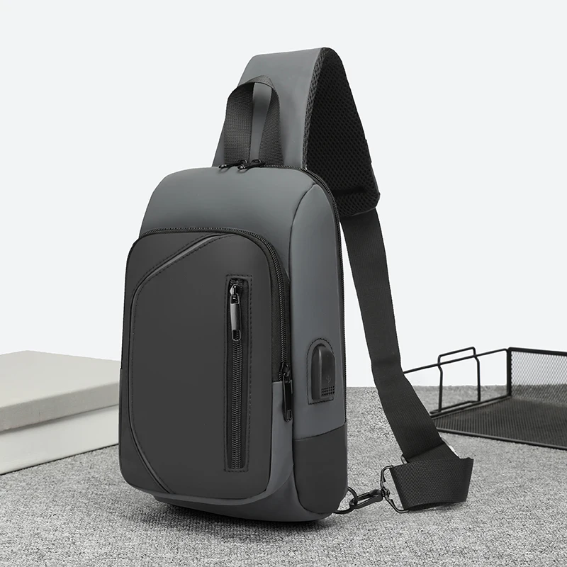 2024 New Brand Chest Bag For Men Crossbody Bag Waterproof USB Shoulder Bag Anti-Theft Travel Messenger Outdoor Chest Sling Bag