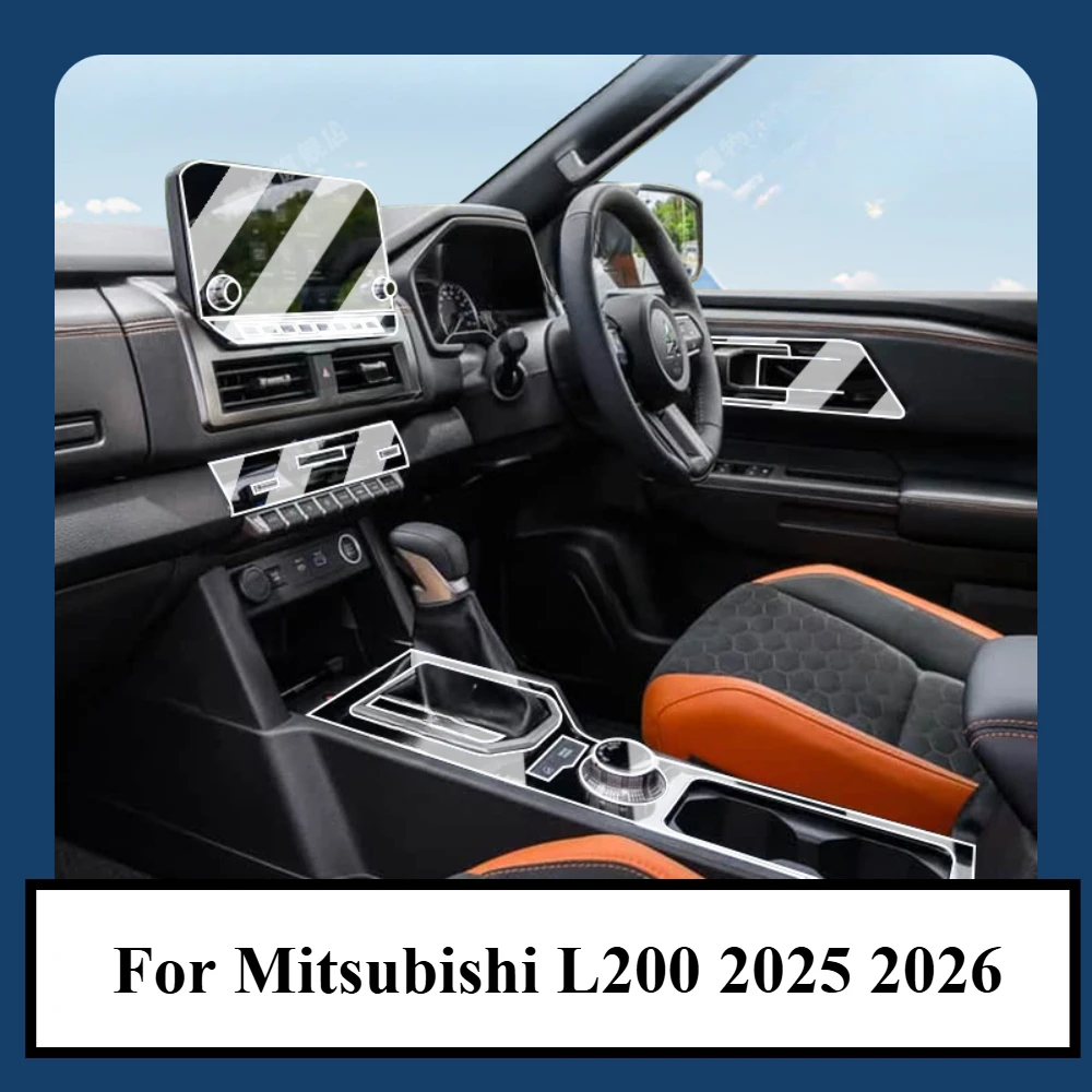 Accesorios película interior transparente TPU para Mitsubishi L200 2025 2026 Panel de engranaje consola central de navegación GPS protección PPF