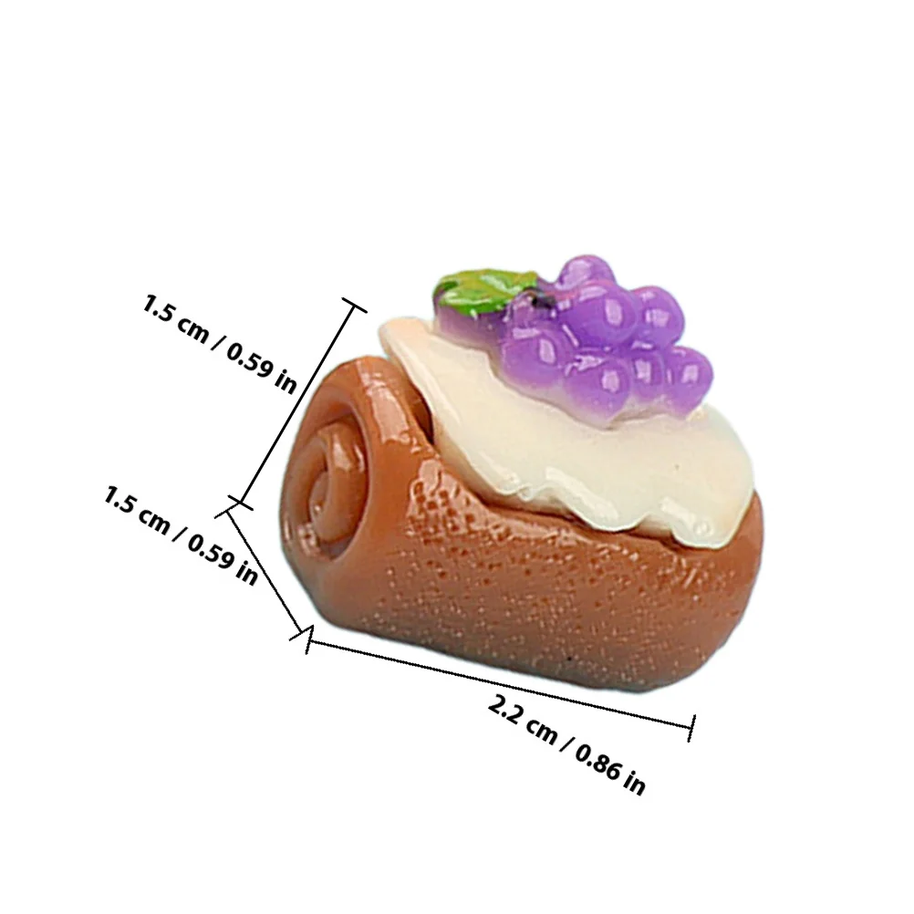 15 個装飾用フェイクケーキミニハウス樹脂フェイクフードオーナメントアクセサリーオーナメントミニデザート樹脂食品小道具