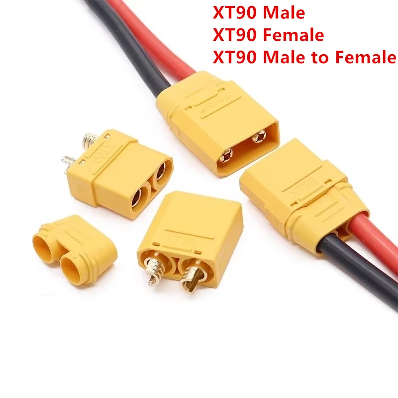 

XT90 Model Airplane Plug Connector Lithium Battery Charging XT90H High Current Banana Plug XT90S Cable 10AWG 10CM~50CM