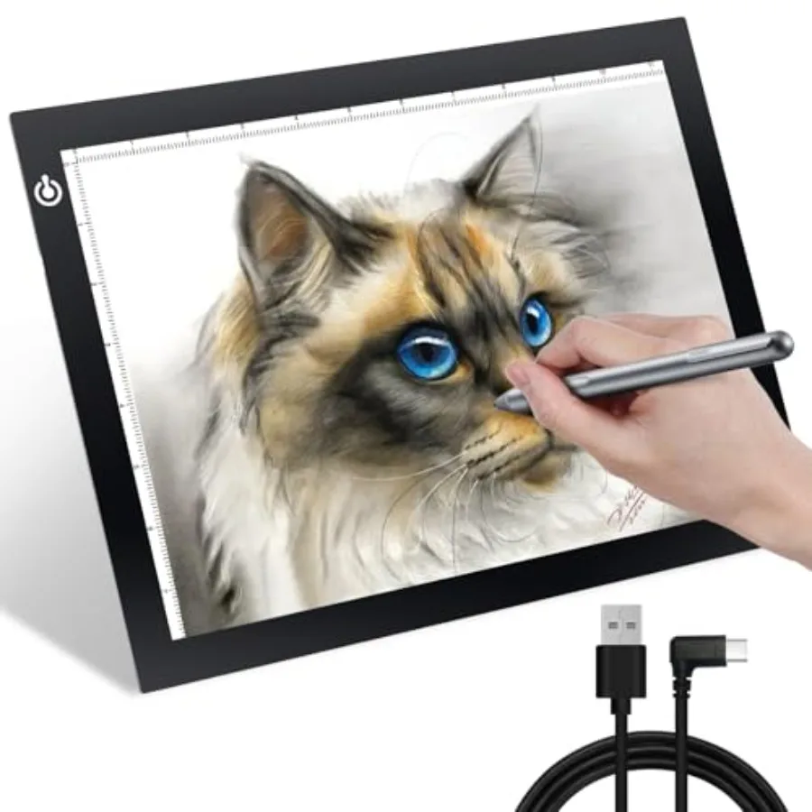

9x12 Inch LED Light Pad Ultra-Thin USB Powered Bright Light up Box Adjustable Light Table for Drawing Weeding Vinyl Diamond Art