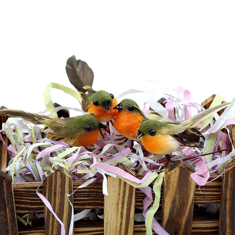 رغوة وهمية الاصطناعية روبن الطيور شجرة عيد الميلاد الديكور الحرفية محاكاة ريشة الطيور الزفاف حديقة المنزل ساحة زخرفة #3