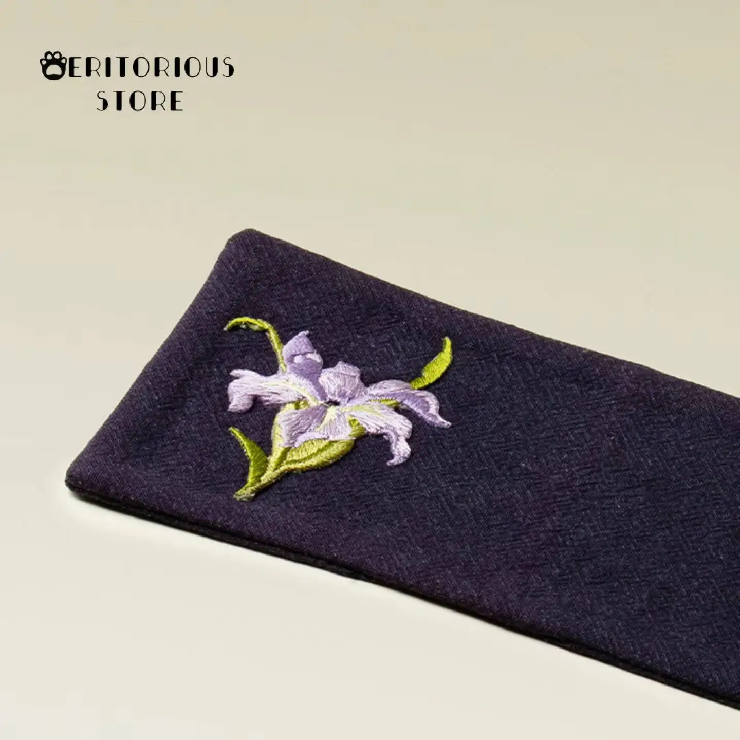 Embroidered Iris Tea Towel Aesthetic Cotton Teatowel Cloth Absorbent Table Ceremony Chinese Accessories Napkin Tools Towels Mat