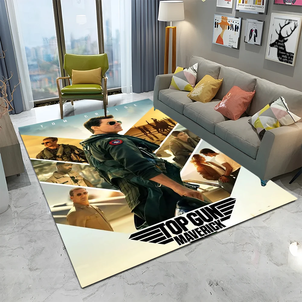 Top Gun Classic Movie Sign Tom Cruise Carpet Rug for Home Living Room Bedroom Sofa Doormat Decor,kid Area Rug Non-slip Floor Mat