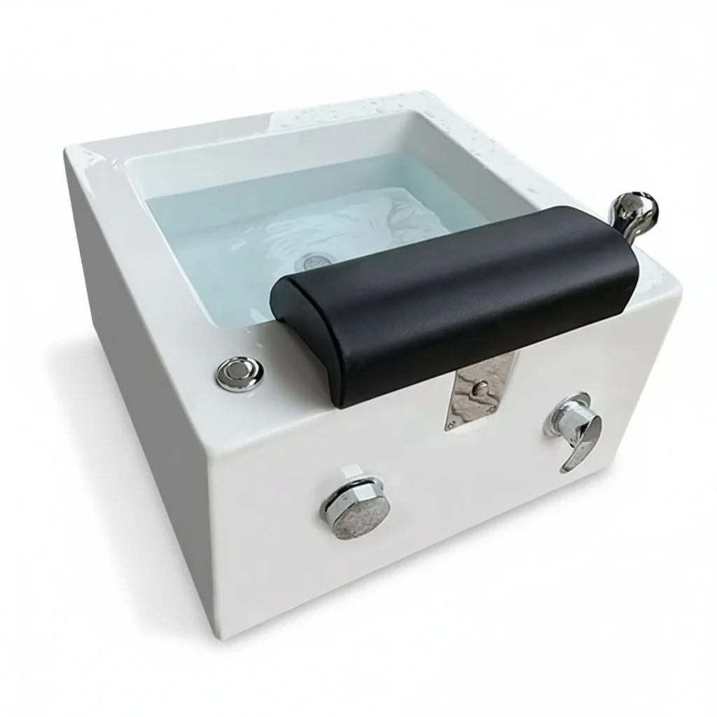 

Acrylic Foot Spa Basin, Premium Magnet Jet Pedicure Bowl with Adjustable Up and Down Foot Rest, Home Spa Salon Accessories