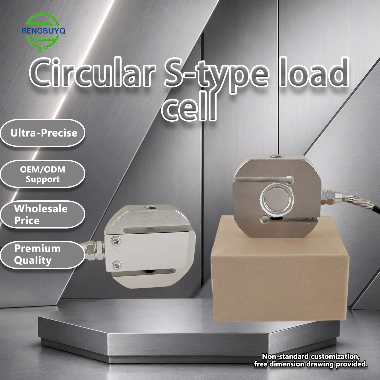 High-Precision 200kg Circular S-Type Load Cell, Anti-Corrosion, Wear-Resistant, Stainless Steel, Customizable, IP66 Protection