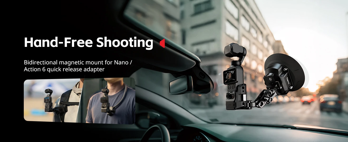 SmallRig-Käfig für DJI Osmo Pocket 4 Basic Edition mit 1/4"-20 Positionierungslöchern, Cold Shoe-Halterung und magnetischen Schnellverschluss-Schnittstellen – Detail 2