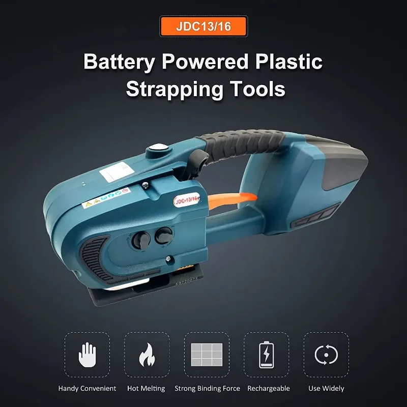 آلة الربط JDC مع بطاريتين لأداة التعبئة والتغليف PP/PET مقاس 13/16 مم أوتوماتيكية ومحمولة للذوبان الساخن #4