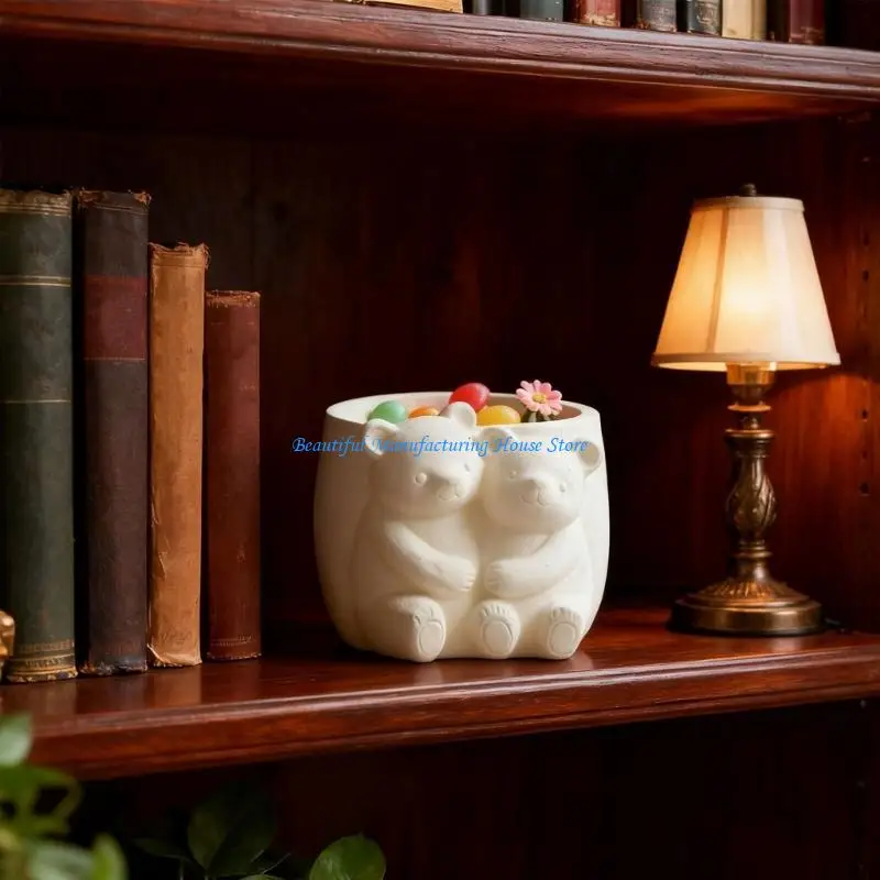 E56A قالب زارع الدب السيليكون المزخرف لسلاسل المفاتيح الحرفية الخرسانية الراتنج