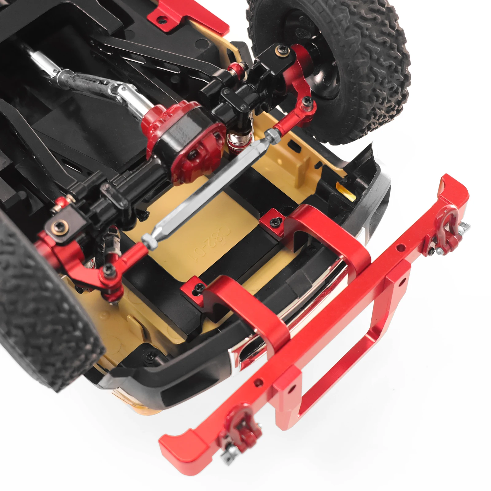 MN 82 Aluminum Alloy Front And Rear Bumper Bull Bars Guards with Trailer Hook For 1/12 MN82 LC79 Pickup Upgrade Accessories
