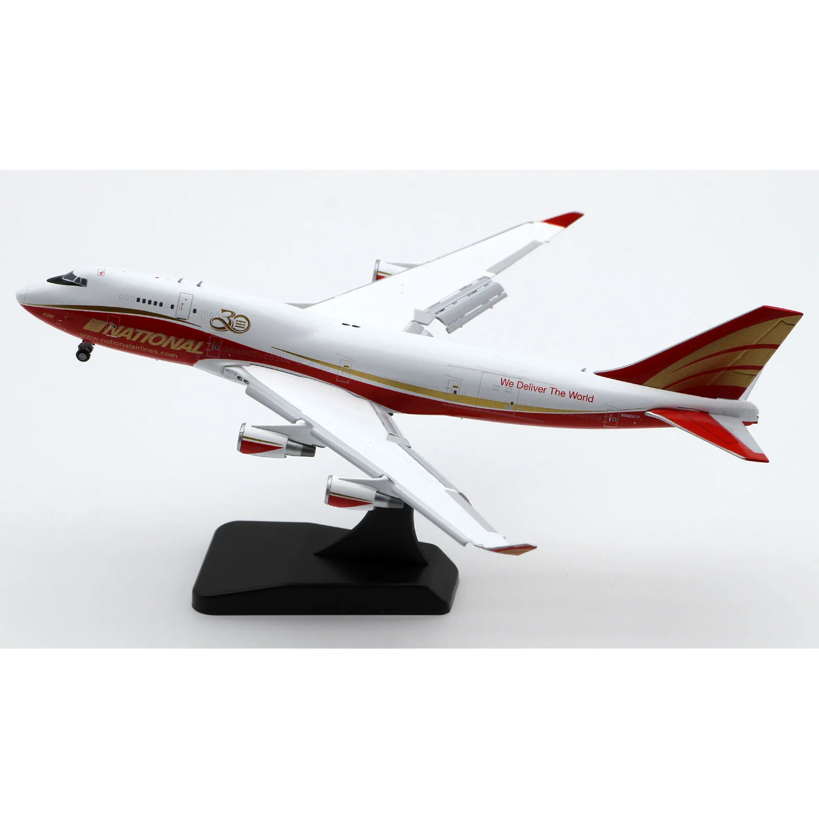 Lh4278a liga avião colecionável presente jc asas 1:400 companhias aéreas nacionais boeing 747-400bcf modelo de aeronave fundida n936ca abas para baixo
