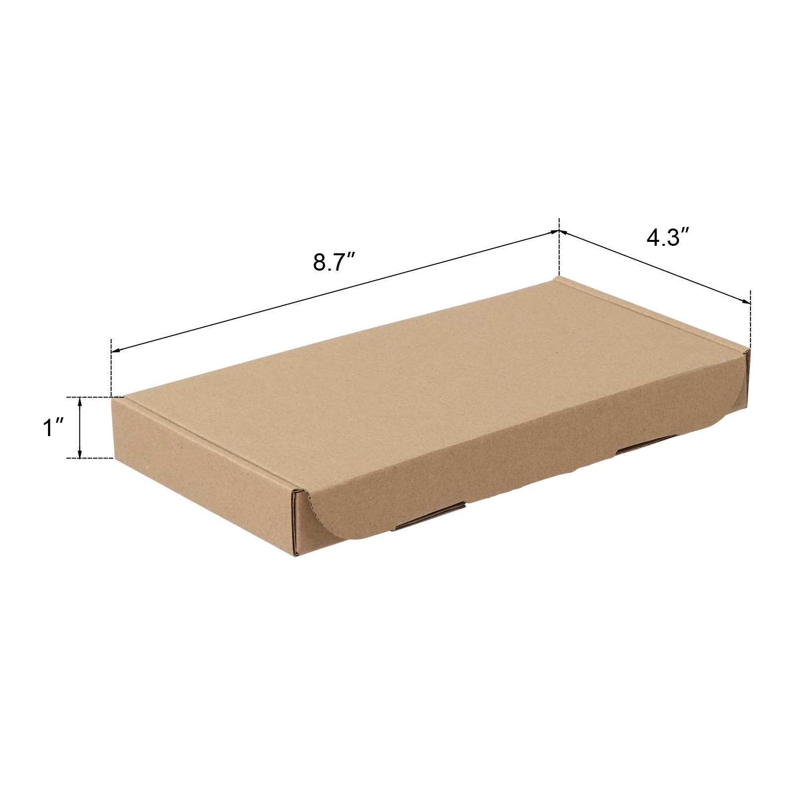 50 قطعة 8.7 "x 4.3" X 1 "(22x11x2.5 سنتيمتر) سمك 1.8 مللي متر صندوق الطائرات صندوق من الورق المقوى المموج كرافت ورقة اللون صناديق الشحن