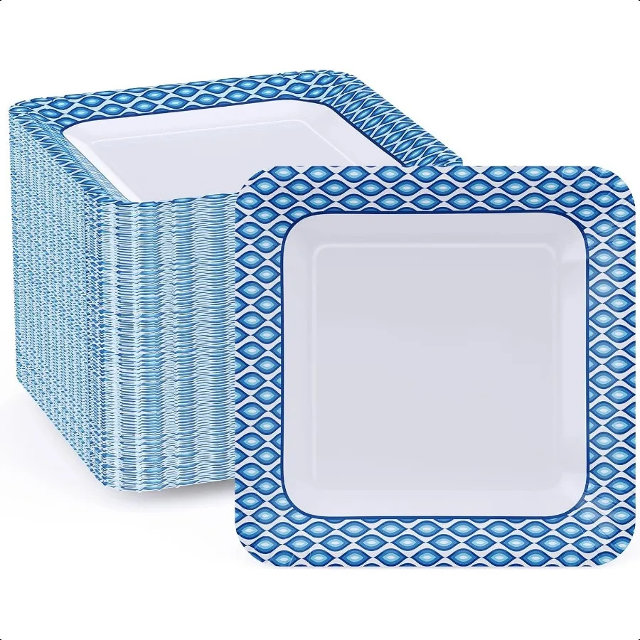 

10 Inch Square Paper Plates 140 Count Heavy Duty Bulk Paper Plates for Daily Use Family Gatherings Parties Picnic