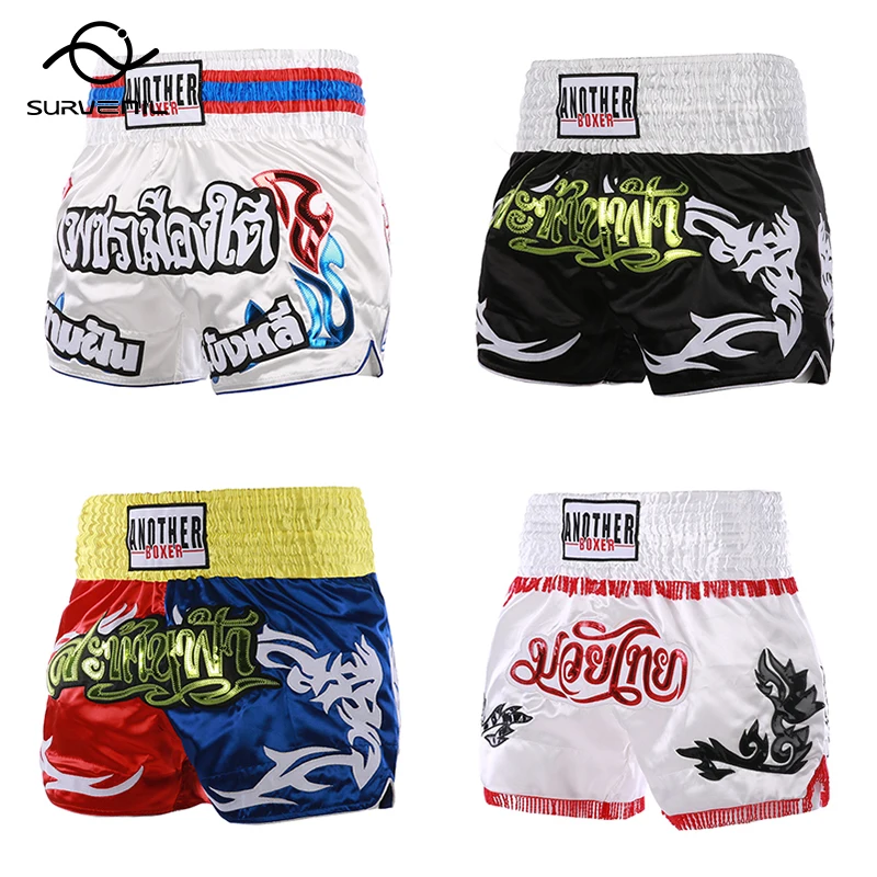 

Muay Thai Shorts 2025 New Embroidery Boxing Shorts Women Men Child Thailand Grappling Kickboxing Pants Martial Arts Fight Wear