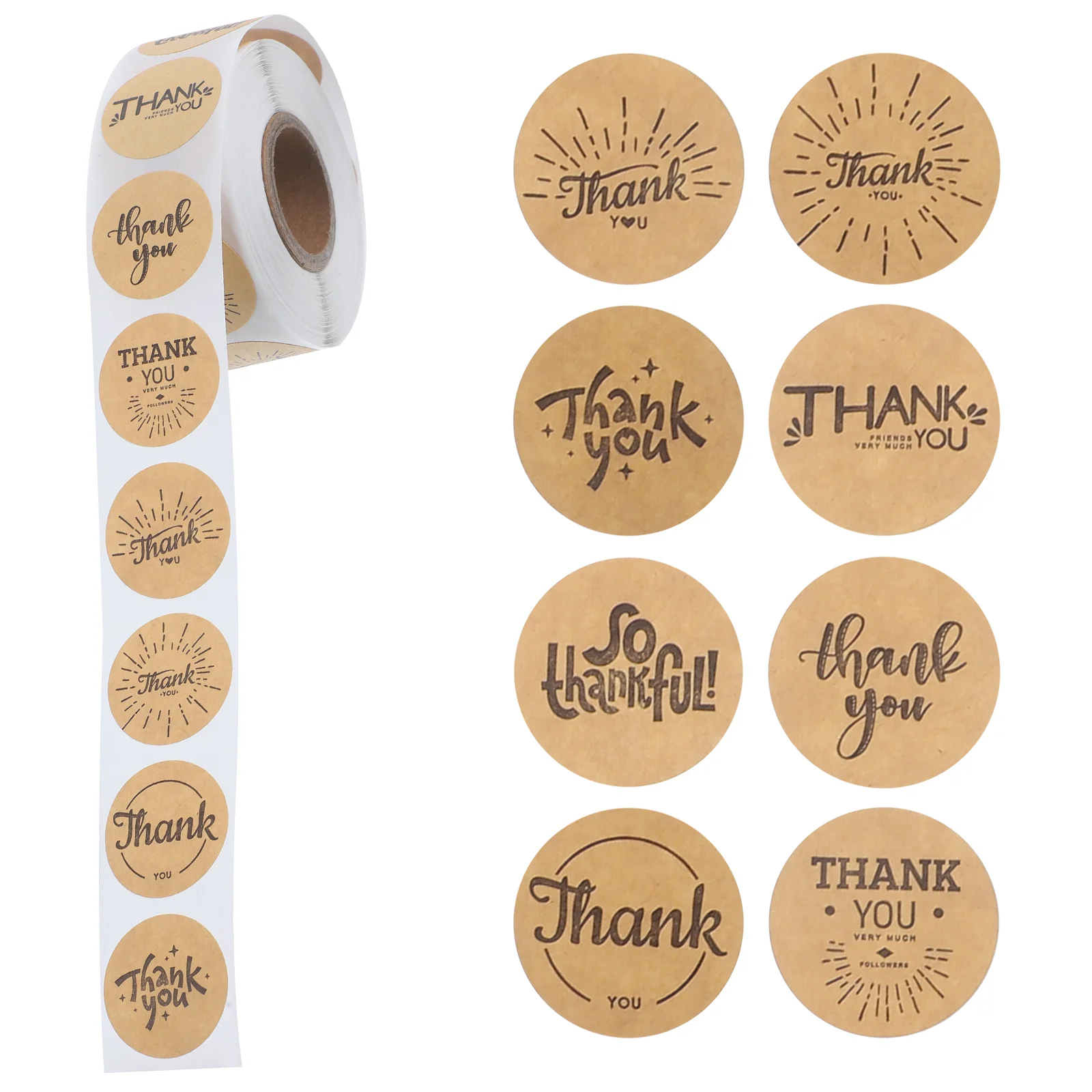 

100 Kraft Paper Thank You Stickers for Small Business Packaging Clear Labels Decorative Gift Wrapping Business Supplies