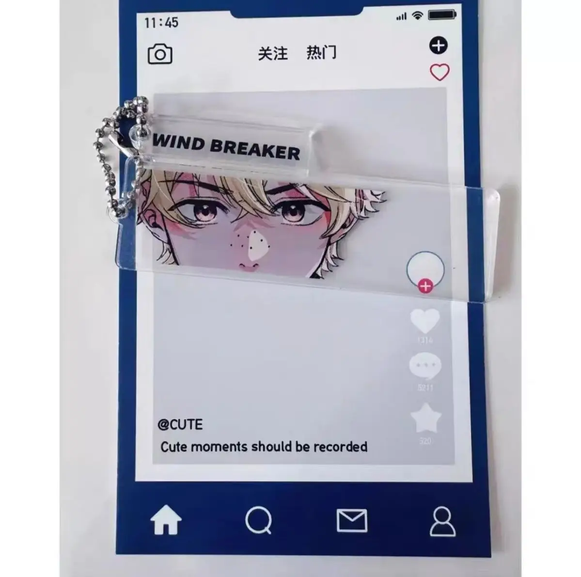 Wind Breaker Eye Series Anime Keychain Women Sakura Haruka Acrylic Key Chain Man Suou Hayato Key Ring Bag Pendant Ornament Gift