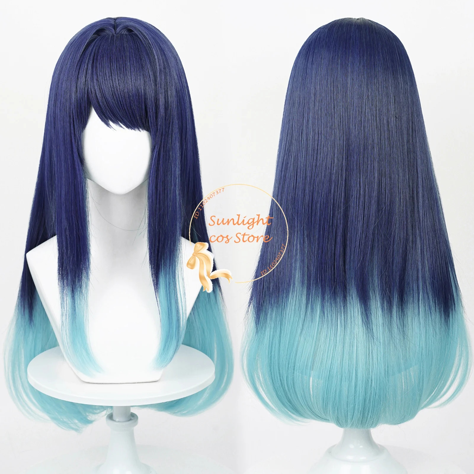 Anime Akane Kurokawa Cosplay Pruik 34Cm/70Cm Donkerblauw Gradiënt Kurokawa Akane Pruiken Hittebestendig Synthetisch Haar Vrouwen Pruiken