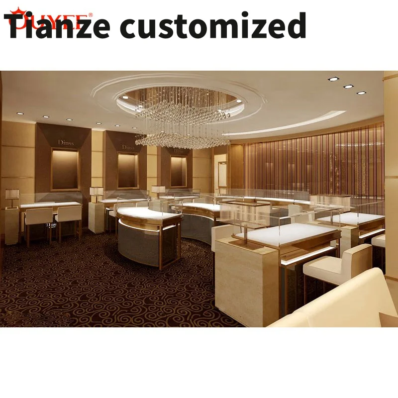 Customized-Elegant Jewellery Shops Interior Design Images With Jewelry Display Showcase