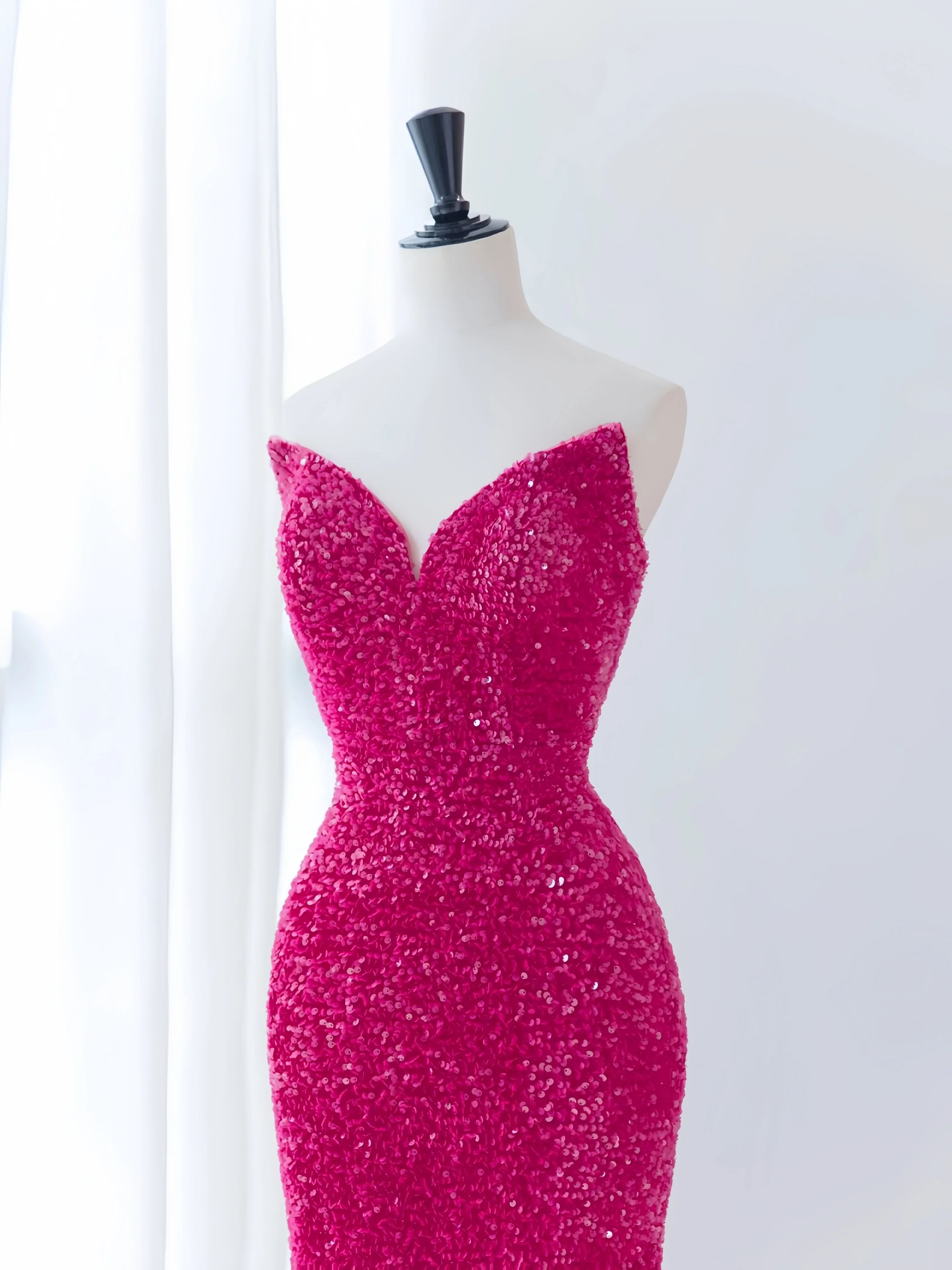 Sem alças rosa vermelho vestido de baile elegante sereia sem mangas sexy decote em coração sem costas celebridade banquete vestido de noite