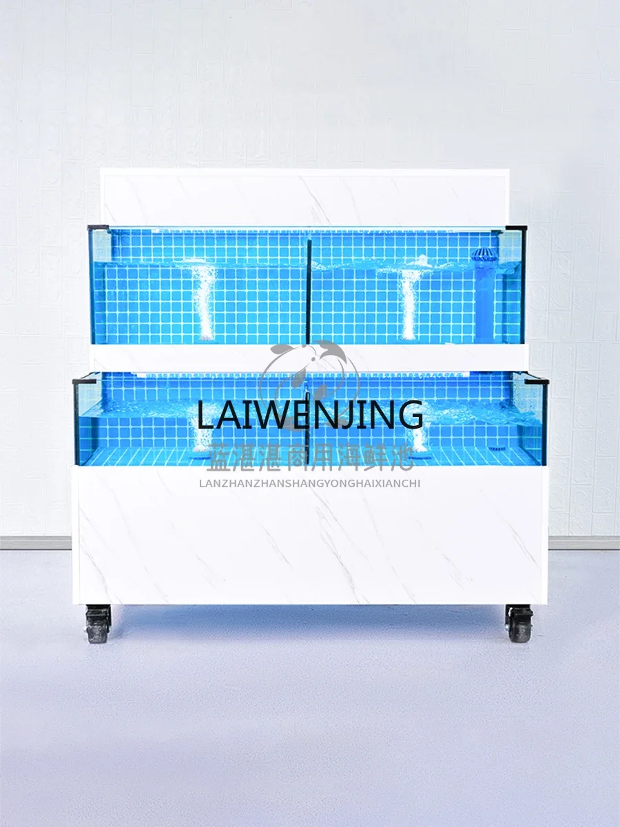 HLZ double constant temperature refrigeration integrated fish tank custom shellfish pool fresh sea water mobile seafood tank