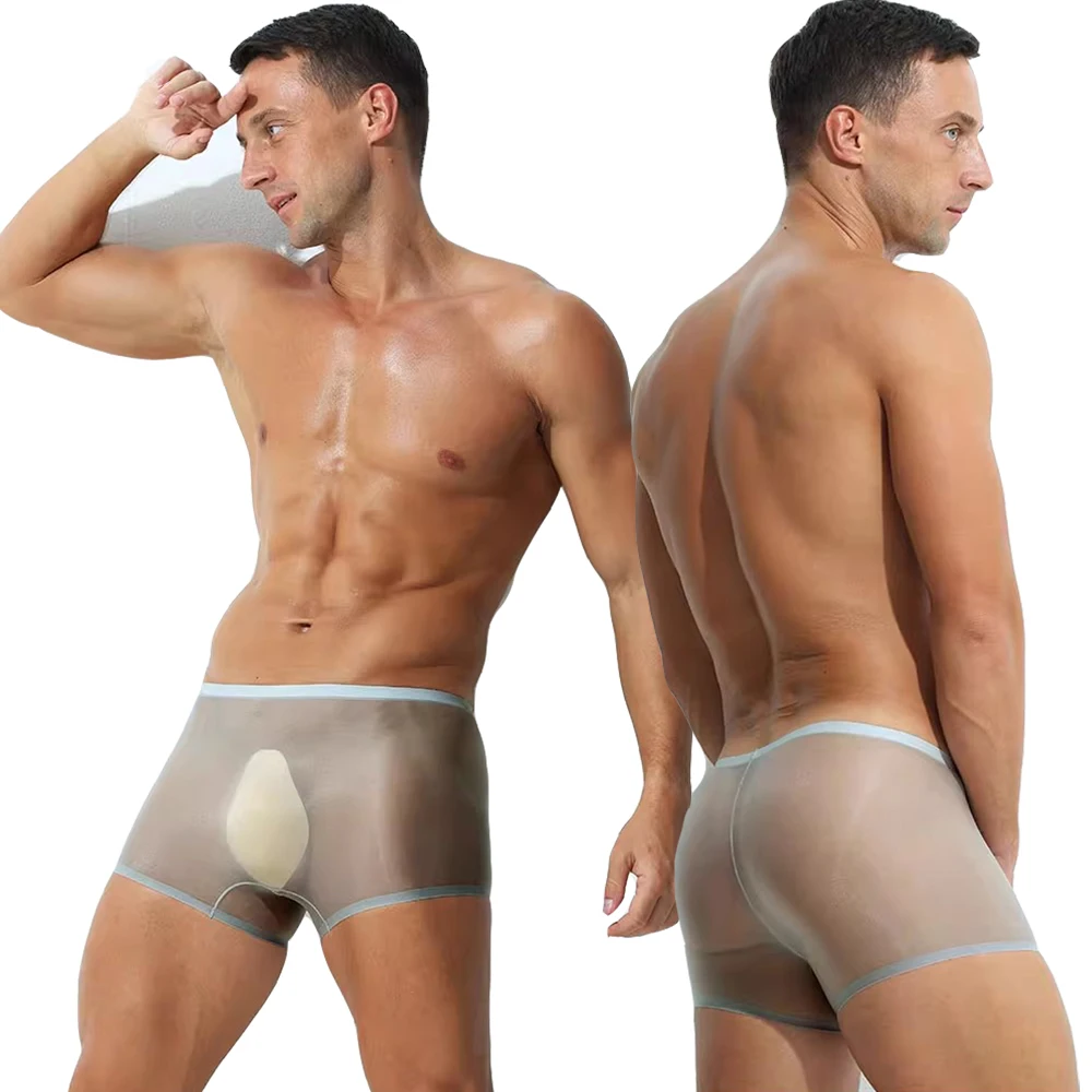 

Men's sexy Low Waist Ice Silk Boxers Shorts Ultra-Thin Transparent Underpants Breathable Comfortable Seamless Panties Underwear