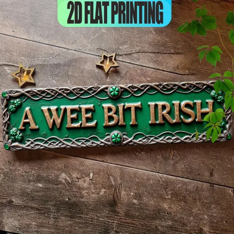 Large Vintage Irish-Themed Metal Wall Sign 