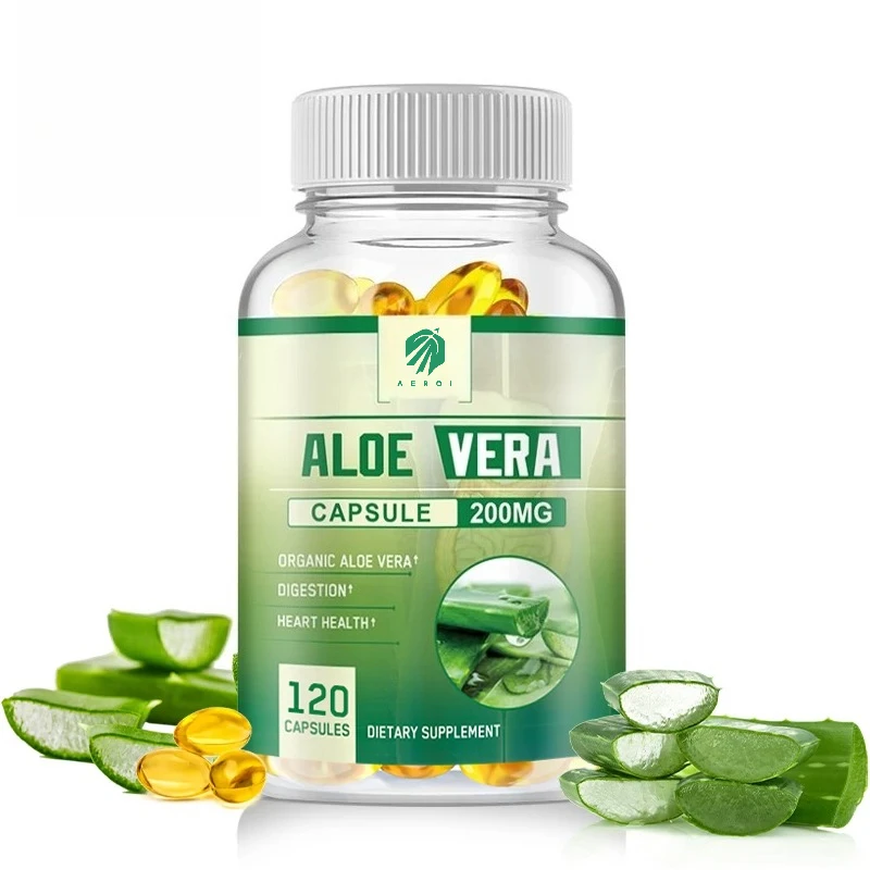 

Aloe Vera Capsules - Promotes Healthy Digestion, Detoxifies, Fat Burning, Appetite Control, Metabolism