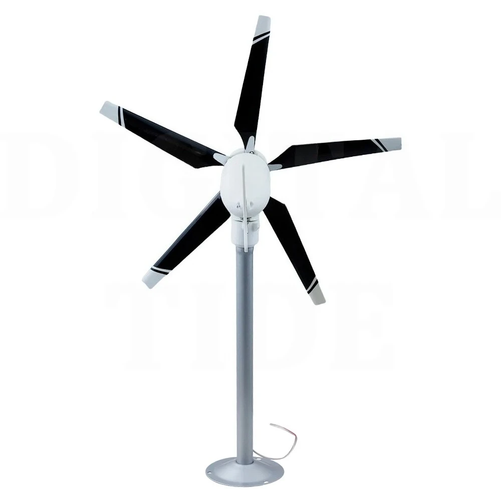 35W Vertical Axis Wind Turbine Model DIY 5 Blades Three Phase Permanent Magnet Brushless Generator Portable Low Speed Windmill